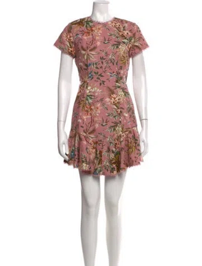 Pre-owned Zimmermann Linen Mini Dress In Pink