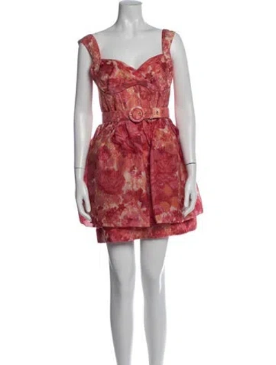 Pre-owned Zimmermann Linen Mini Dress In Pink