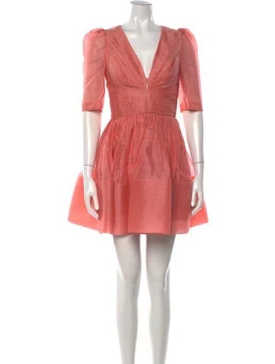 Pre-owned Zimmermann Linen Mini Dress In Pink
