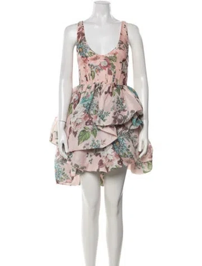 Pre-owned Zimmermann Linen Mini Dress In Pink