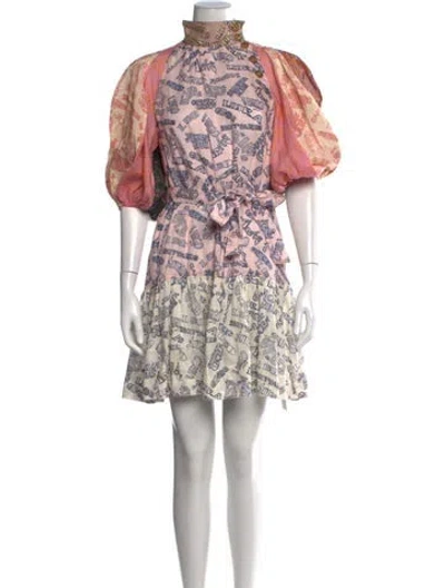 Pre-owned Zimmermann Linen Mini Dress In Pink