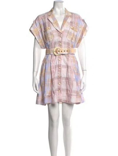 Pre-owned Zimmermann Linen Mini Dress In Pink