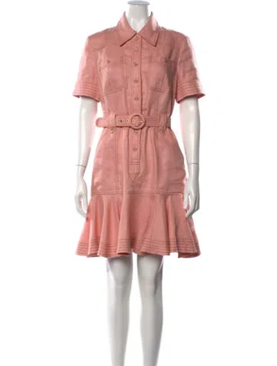 Pre-owned Zimmermann Linen Mini Dress In Pink