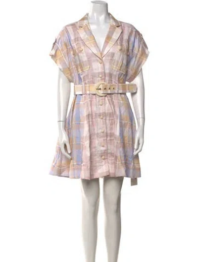 Pre-owned Zimmermann Linen Mini Dress In Pink