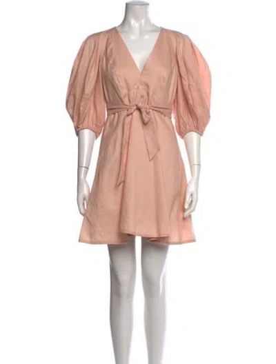 Pre-owned Zimmermann Linen Mini Dress In Pink