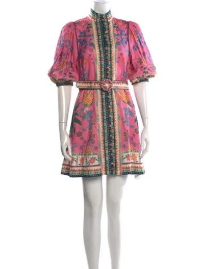 Pre-owned Zimmermann Linen Mini Dress In Pink