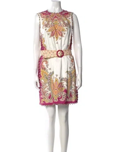 Pre-owned Zimmermann Linen Mini Dress In Purple