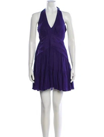 Pre-owned Zimmermann Linen Mini Dress In Purple