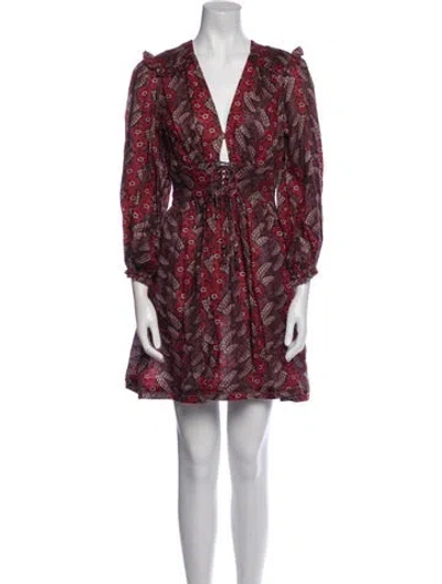 Pre-owned Zimmermann Linen Mini Dress In Purple