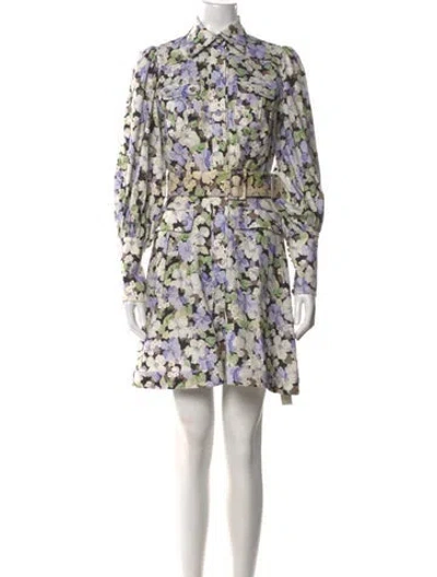 Pre-owned Zimmermann Linen Mini Dress In Purple