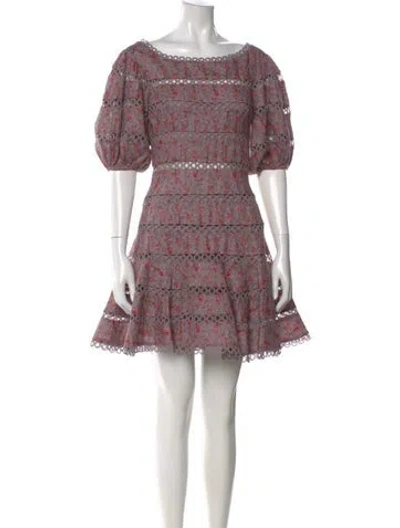 Pre-owned Zimmermann Linen Mini Dress In Purple