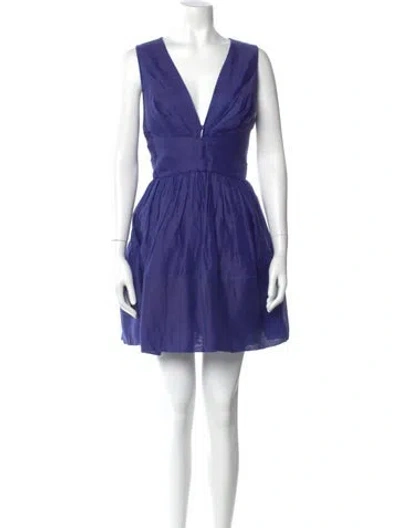 Pre-owned Zimmermann Linen Mini Dress In Purple