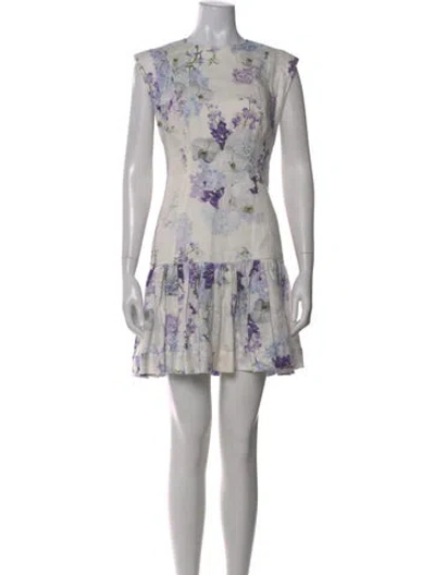 Pre-owned Zimmermann Linen Mini Dress In Purple