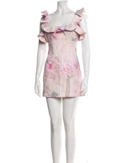 Pre-owned Zimmermann Linen Mini Dress In Purple