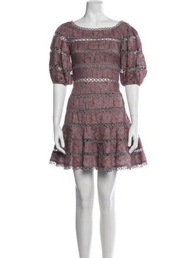 Pre-owned Zimmermann Linen Mini Dress In Purple