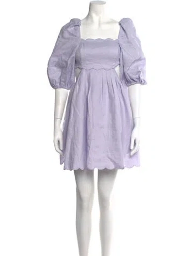 Pre-owned Zimmermann Linen Mini Dress In Purple