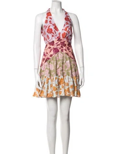 Pre-owned Zimmermann Linen Mini Dress In Purple