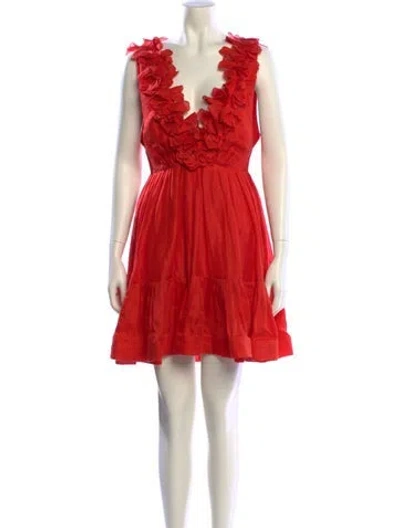 Pre-owned Zimmermann Linen Mini Dress In Red