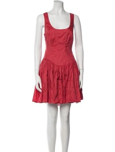 Pre-owned Zimmermann Linen Mini Dress In Red