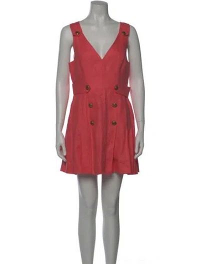 Pre-owned Zimmermann Linen Mini Dress In Red