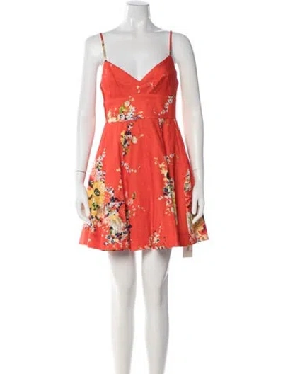 Pre-owned Zimmermann Linen Mini Dress In Red