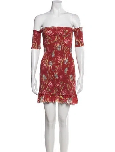 Pre-owned Zimmermann Linen Mini Dress In Red