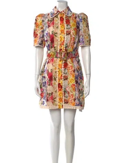 Pre-owned Zimmermann Linen Mini Dress In Red