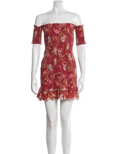 Pre-owned Zimmermann Linen Mini Dress In Red