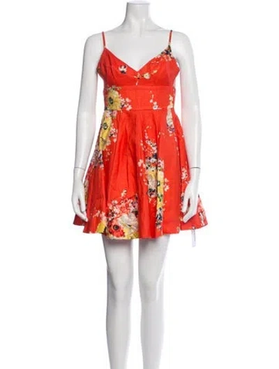 Pre-owned Zimmermann Linen Mini Dress In Red