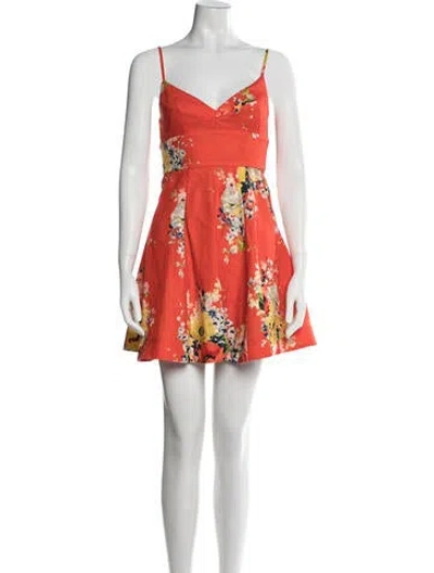 Pre-owned Zimmermann Linen Mini Dress In Red
