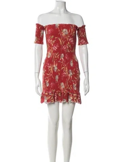 Pre-owned Zimmermann Linen Mini Dress In Red