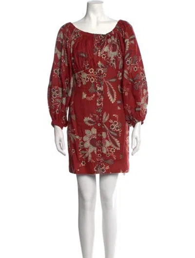 Pre-owned Zimmermann Linen Mini Dress In Red