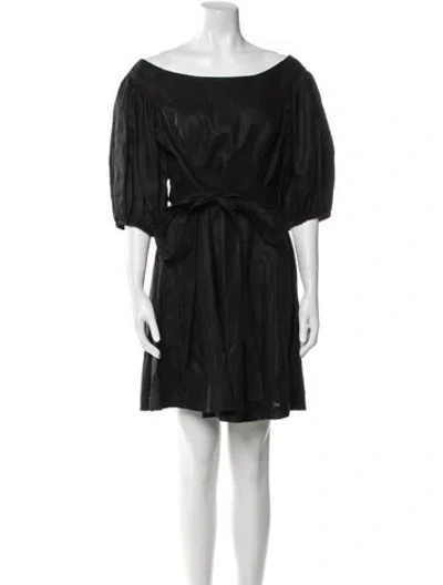 Pre-owned Zimmermann Linen Mini Dress W/ Tags In Black