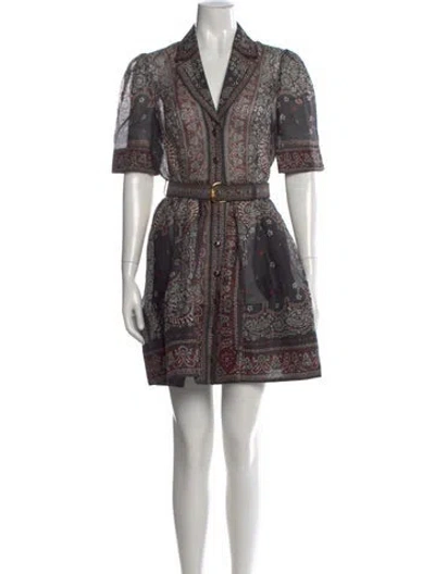 Pre-owned Zimmermann Linen Mini Dress W/ Tags In Black