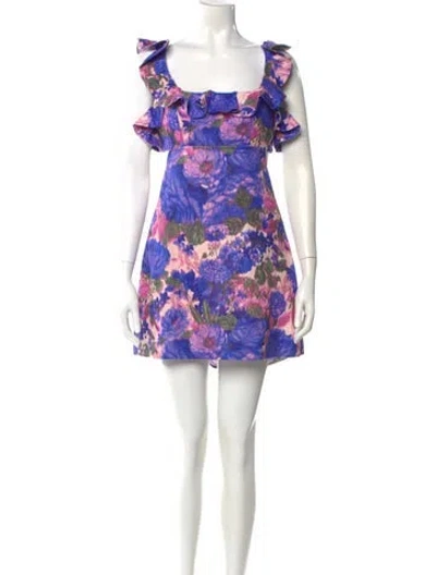 Pre-owned Zimmermann Linen Mini Dress W/ Tags In Blue