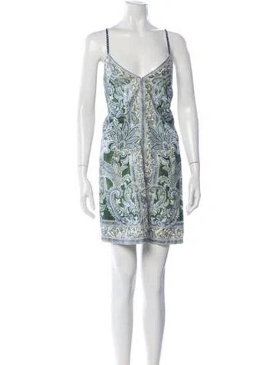 Pre-owned Zimmermann Linen Mini Dress W/ Tags In Green