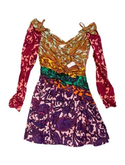 Pre-owned Zimmermann Linen Mini Dress W/ Tags In Multi
