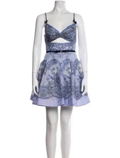 Pre-owned Zimmermann Linen Mini Dress W/ Tags In Multi