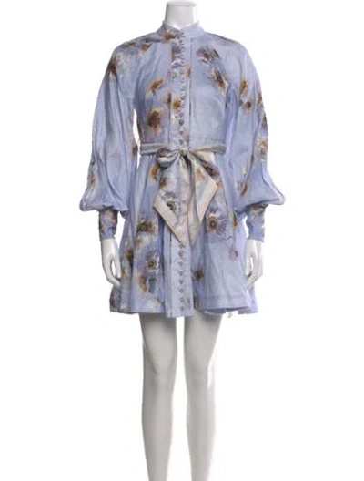 Pre-owned Zimmermann Linen Mini Dress W/ Tags In Multi