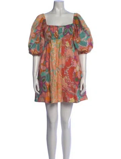 Pre-owned Zimmermann Linen Mini Dress W/ Tags In Multi