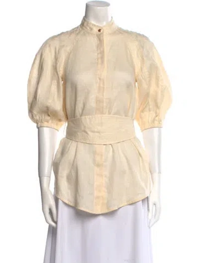 Pre-owned Zimmermann Linen Mini Dress W/ Tags In Neutral