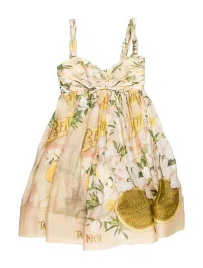 Pre-owned Zimmermann Linen Mini Dress W/ Tags In Neutral