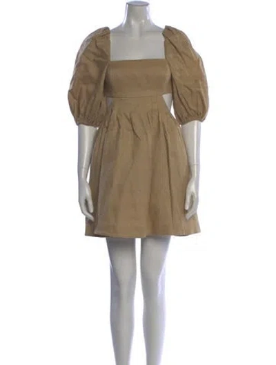 Pre-owned Zimmermann Linen Mini Dress W/ Tags In Neutral