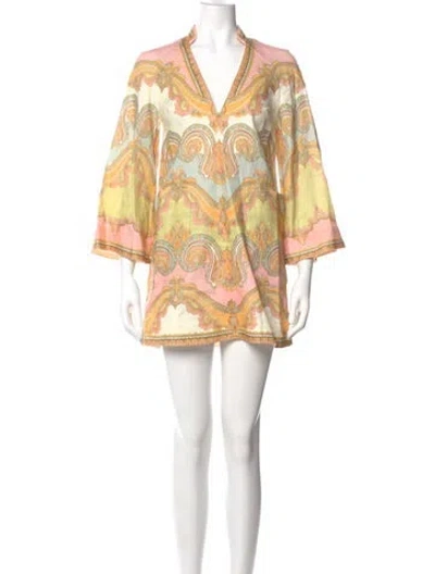 Pre-owned Zimmermann Linen Mini Dress W/ Tags In Neutral