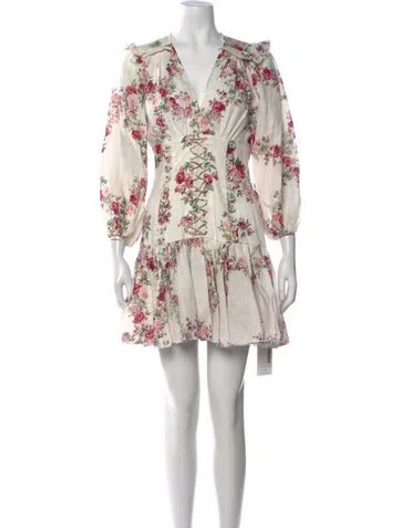 Pre-owned Zimmermann Linen Mini Dress W/ Tags In Neutral