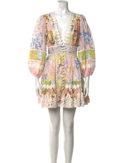 Pre-owned Zimmermann Linen Mini Dress W/ Tags In Neutral