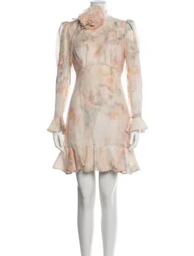 Pre-owned Zimmermann Linen Mini Dress W/ Tags In Neutral