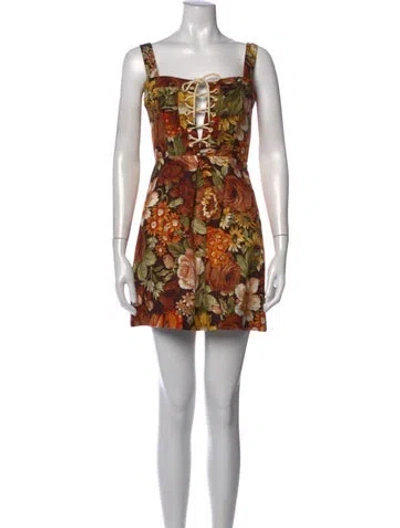 Pre-owned Zimmermann Linen Mini Dress W/ Tags In Neutral