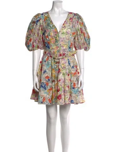 Pre-owned Zimmermann Linen Mini Dress W/ Tags In Neutral