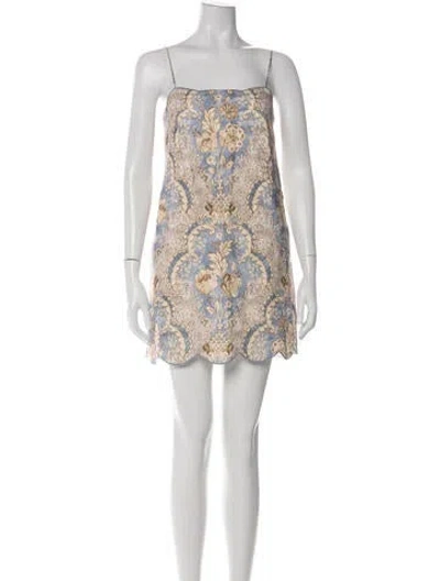 Pre-owned Zimmermann Linen Mini Dress W/ Tags In Neutrals